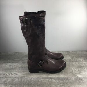 Womens Frye 76549 Veronica Slouch Engineer Harness Leather Riding Boots Size 7.5